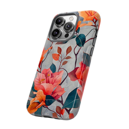 Floral Phone Case, Tough Cases, Flower Power, Gift for Her, Decorative Phone Cover, Trendy Accessories, Everyday Style