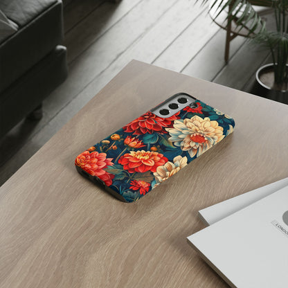 Floral Phone Case - Vibrant Tough Cases, Stylish Floral Cell Phone Cover, Gift for Her, Trendy Phone Accessory, Flower Design