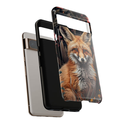 Fox Floral Phone Case, Tough Cases for Animal Lovers, Nature Themed Gift, Cute Phone Cover, Wild Fox Protector