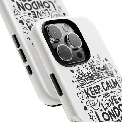 London Vibes Phone Case – Keep Calm Design, iPhone Accessories, Gift for Travelers, London Souvenir, Unique Cell Phone Cover