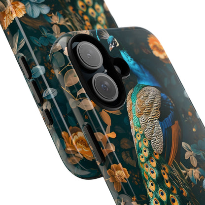 Peacock Tough Phone Case - Elegant Floral Design, Ideal for Nature Lovers, Unique Gift for Her, Birthday, or Anniversary