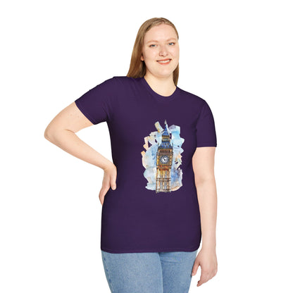 Unisex Softstyle T-Shirt - Towering Time - Big Ben and British Heritage