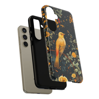 Floral Phone Case, Tough Cases with Bird Design, Nature Lover Gift, Stylish Protection, Birthday Present, Floral Phone Cover