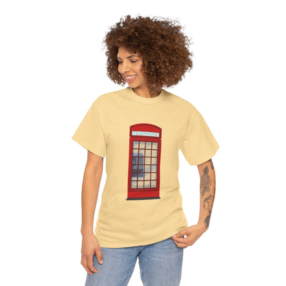 Unisex Heavy Cotton Tee - Iconic British Public Telephone