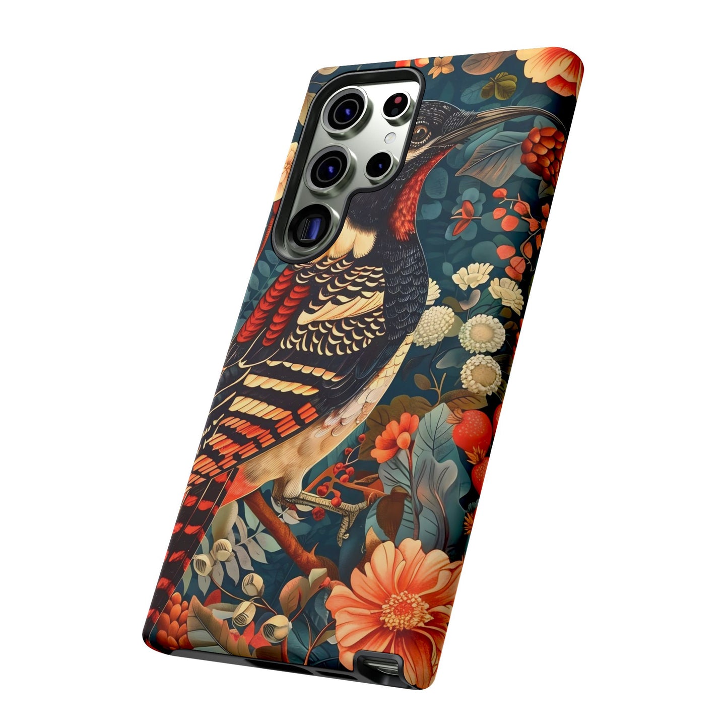Nature-Inspired Phone Case with Floral Art, Tough Phone Cover, Protective Case, Gift for Nature Lovers, Unique Phone Accessory