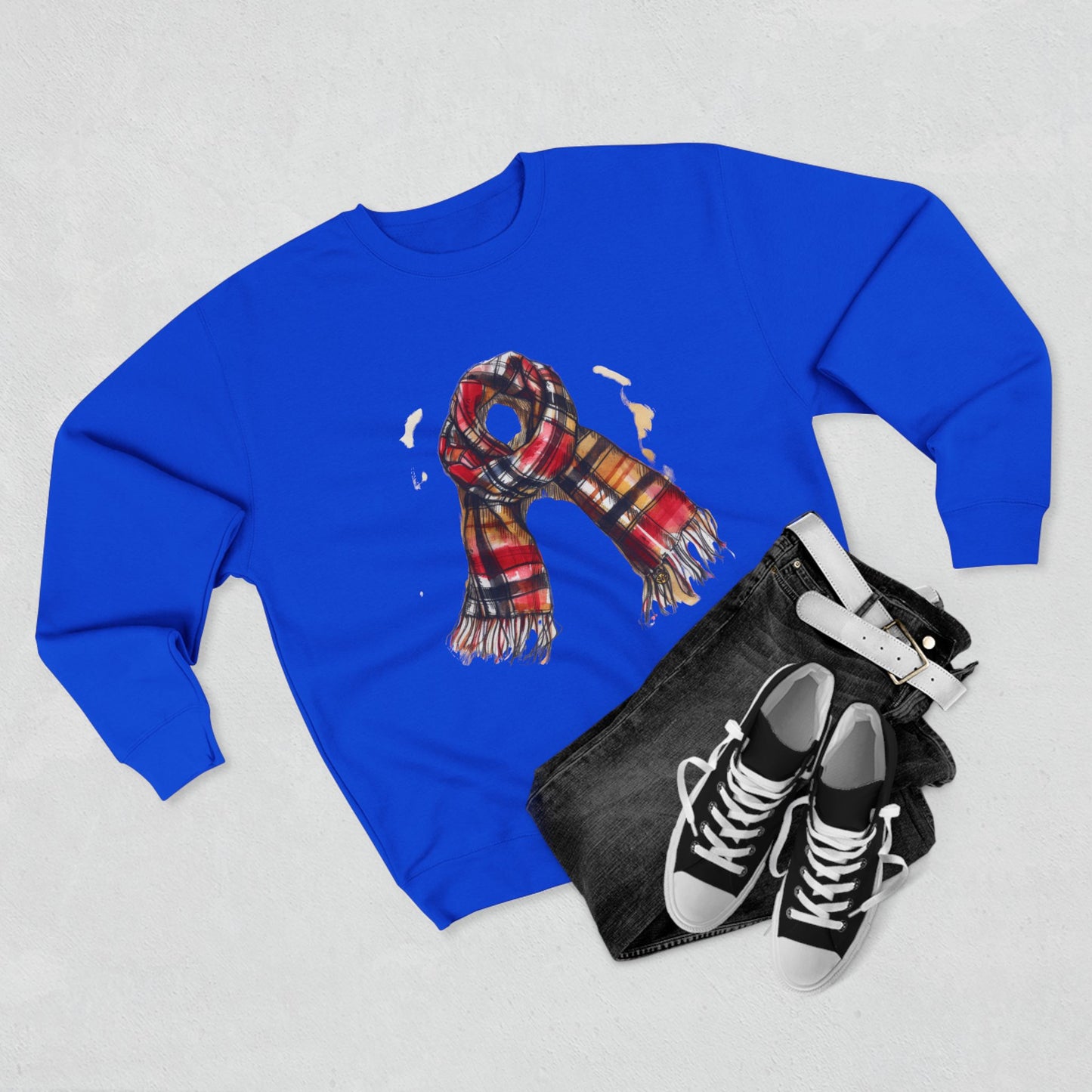 Unisex Crewneck Sweatshirt - Classic British Plaid Scarf