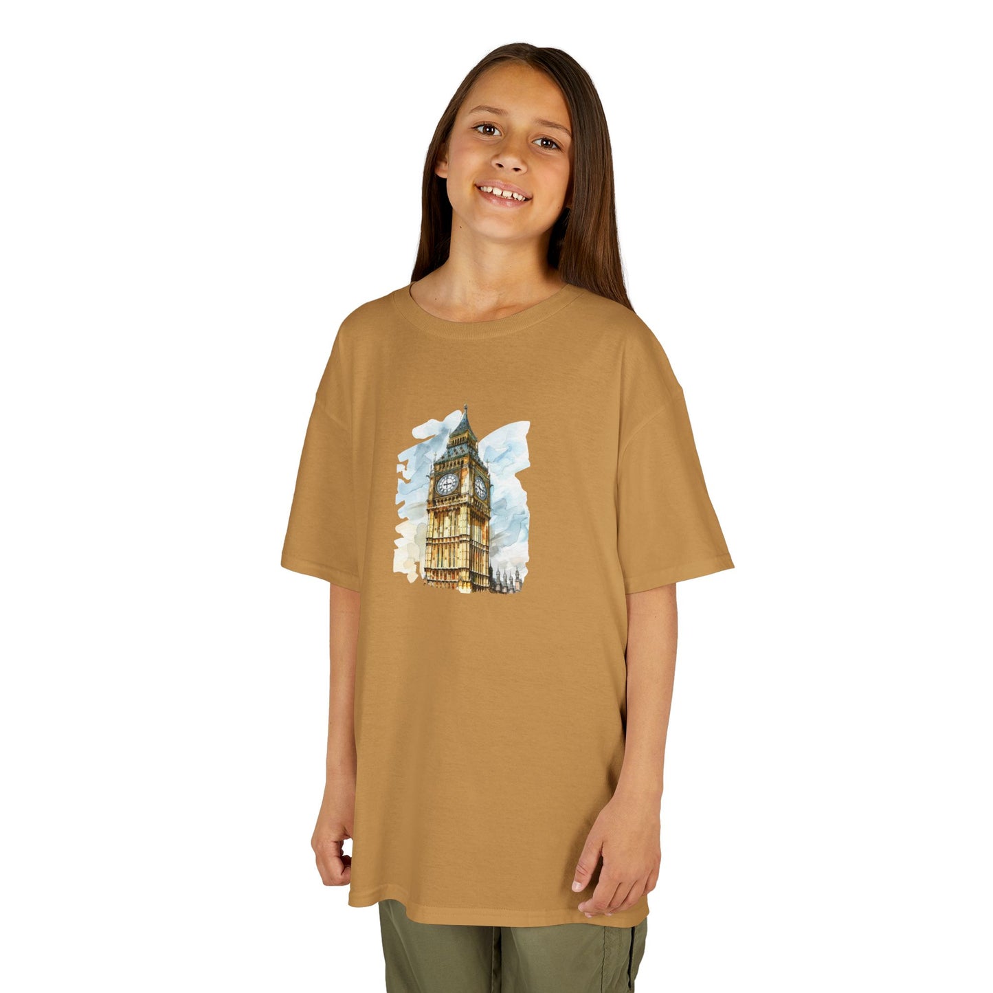 Kids Tee - Vintage Big Ben Wall Art Design -  Fun and Stylish Cotton Shirt for Young Explorers