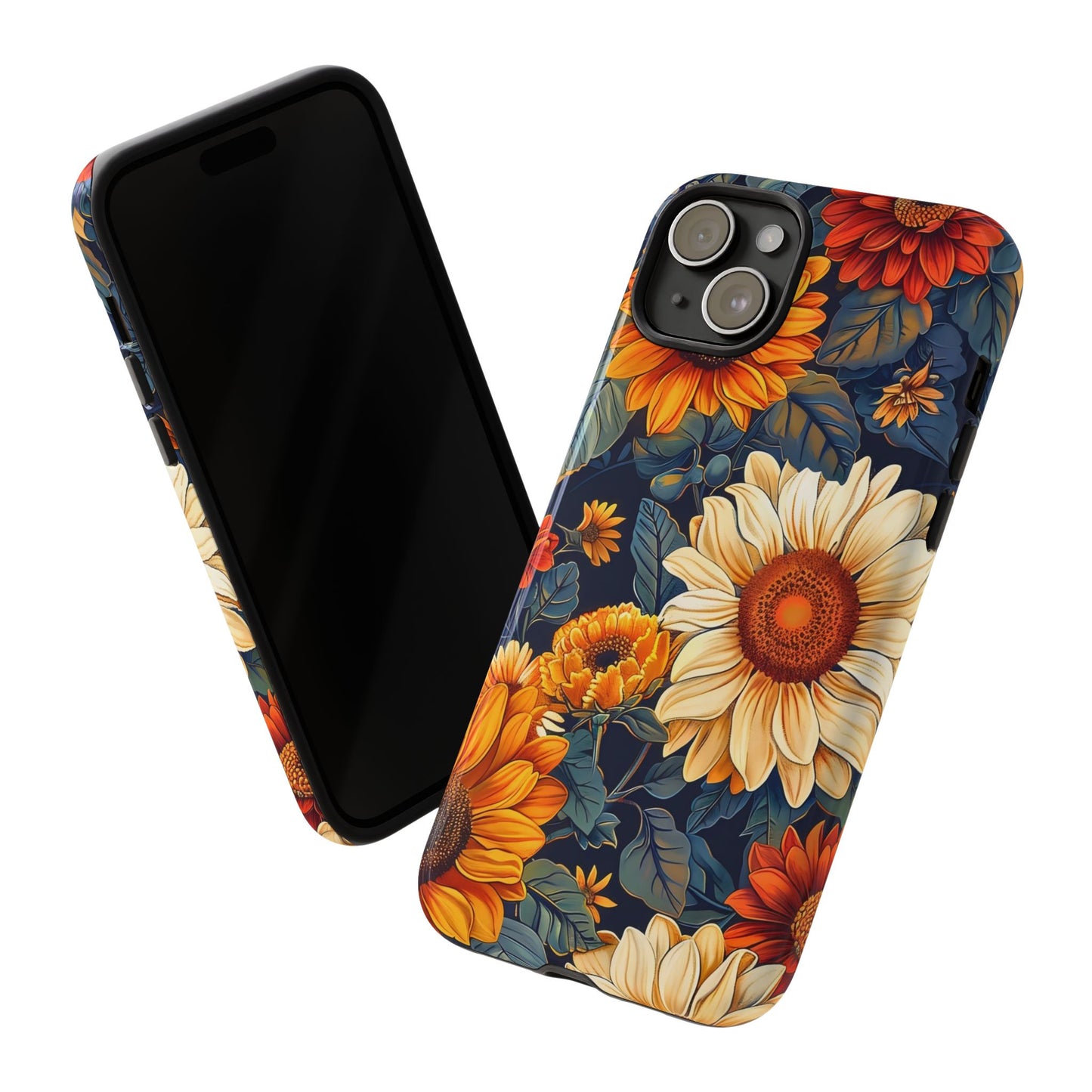 Floral Tough Phone Case | Sunflower Design, iPhone Cover, Protective Case, Gifts for Her, Floral Phone Accessory