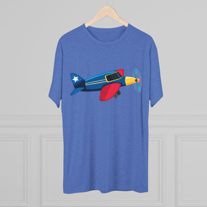 Vintage Airplane Illustration - Retro Aviation Cozy Unisex Tri-Blend Crew Tee