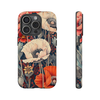 Floral iPhone Case, Tough Phone Cover, Artistic Protection, Flower Design, Unique Gift for Her, Phone Accessory, Trendy Tech