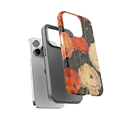 Floral Phone Case with Tough Protection, Blooming Ranunculus Design, Durable Cover, Gift for Flower Lovers, Eco-Friendly Phone Accessory