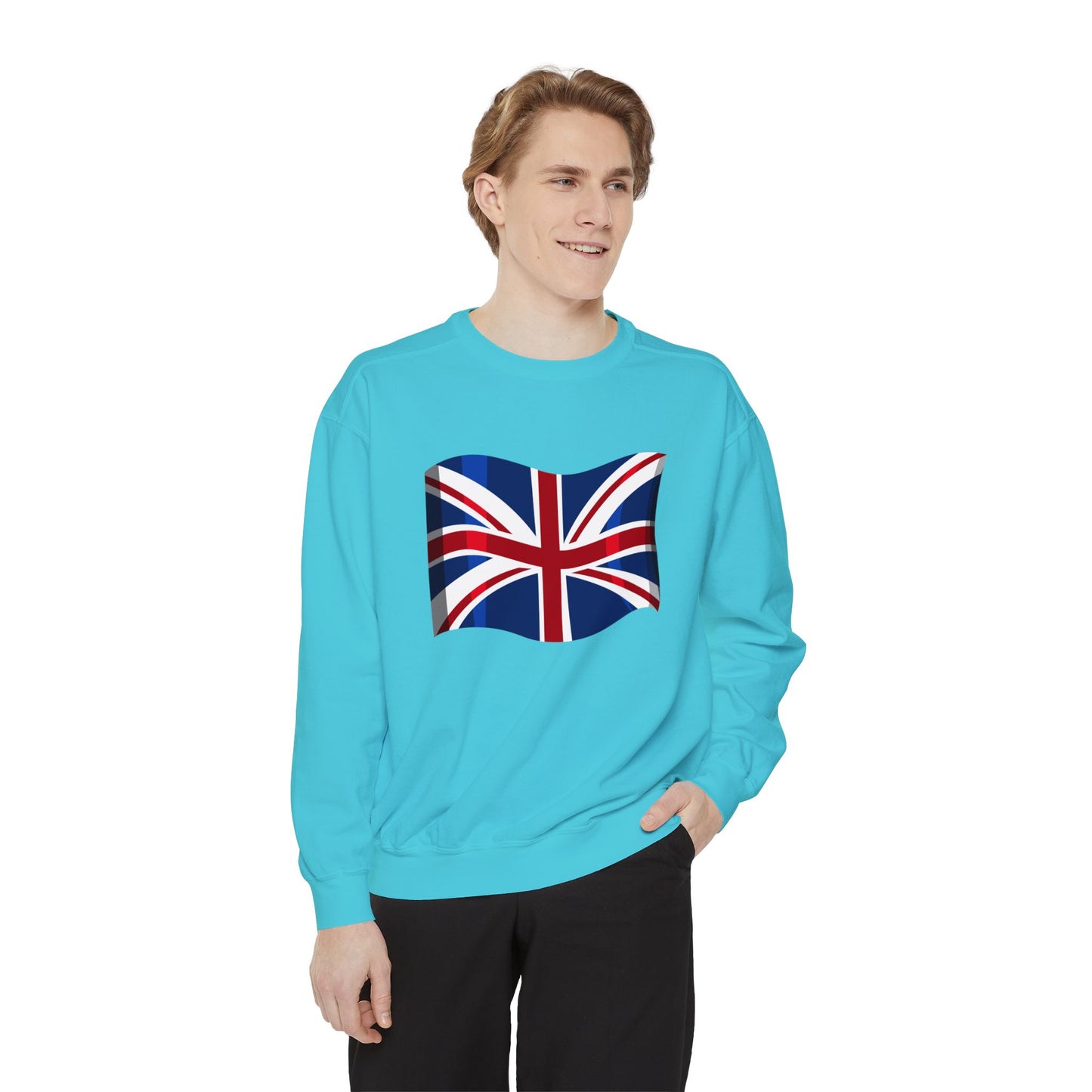 Unisex Garment-Dyed Sweatshirt - Classic UK Flag