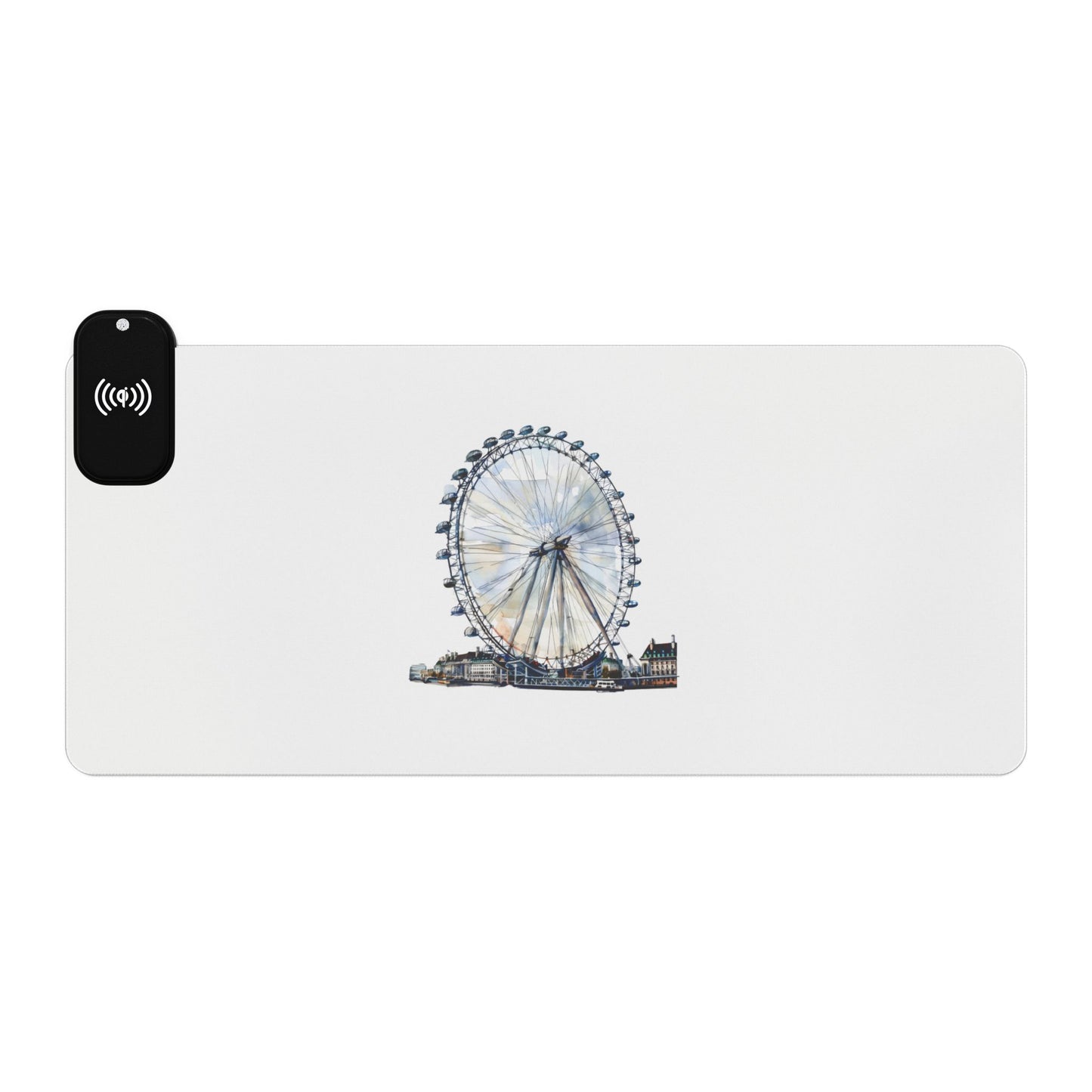 London Eye Ferris Wheel - LED Wireless Charging Gaming Mouse Pad, Illuminated Desk Accessory for Gamers, Perfect Gift for Tech Lovers, Decorative Gaming Setup