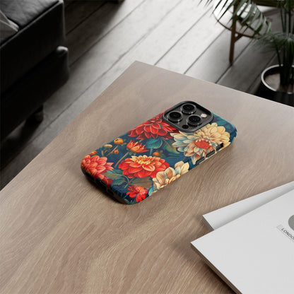 Floral Phone Case - Vibrant Tough Cases, Stylish Floral Cell Phone Cover, Gift for Her, Trendy Phone Accessory, Flower Design
