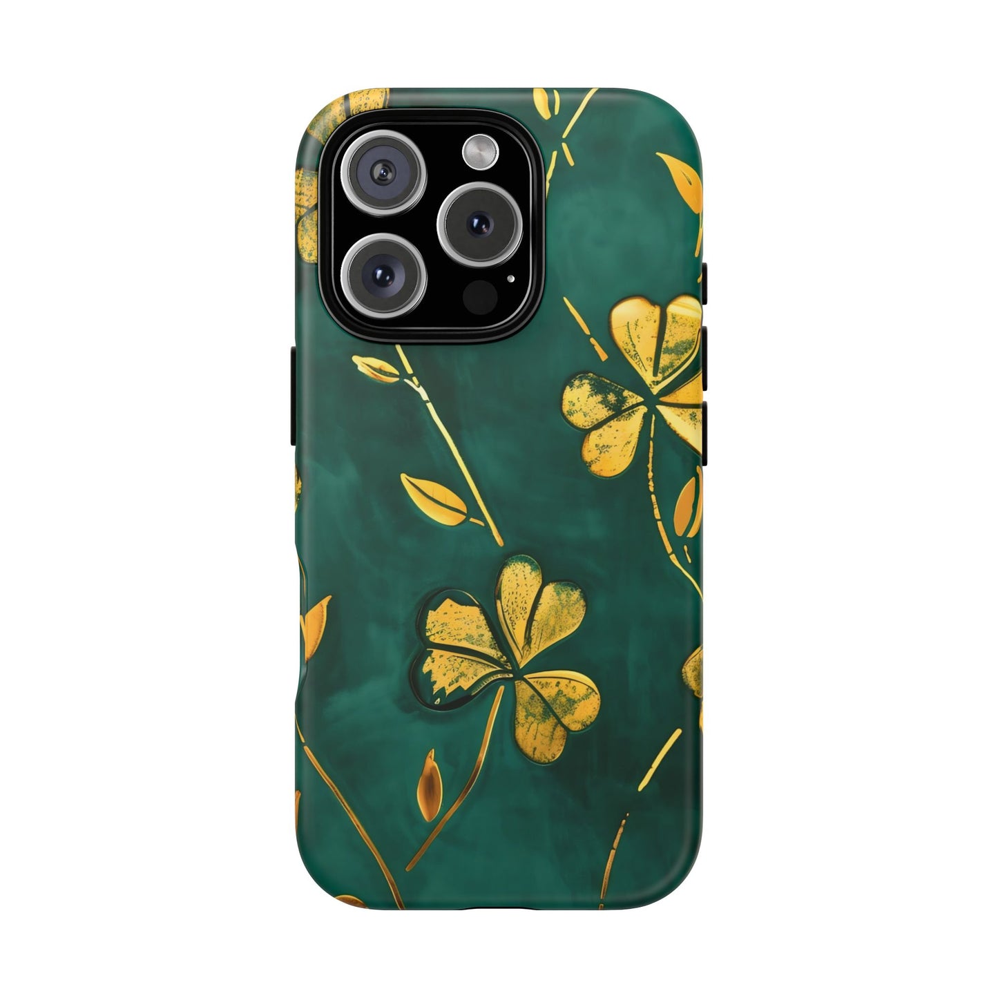 Floral Phone Case with Gold Accents, Tough Phone Cover, Stylish Phone Protector, Unique Gift for Her, Nature Lover Accessory