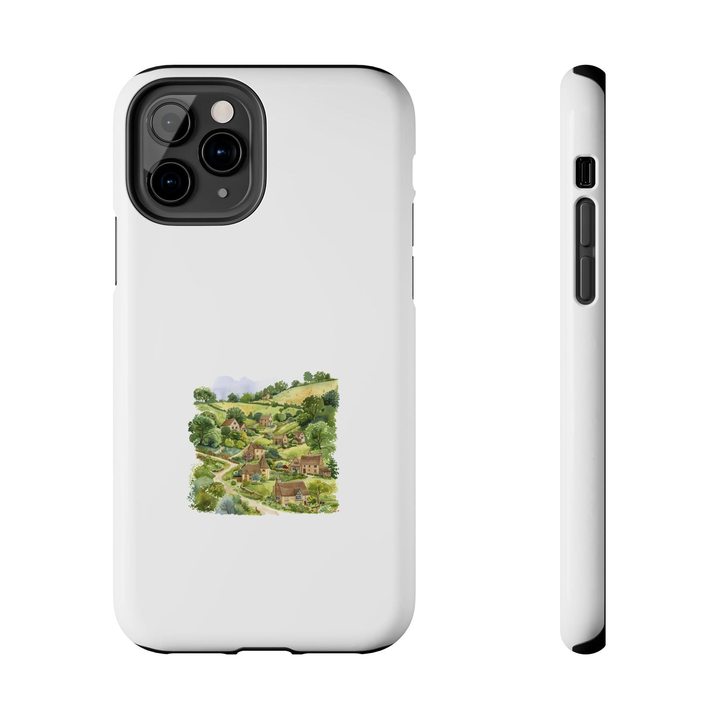 Charming Village Art Phone Cases, Durable Tough Cases for Nature Lovers, Eco-Friendly Gift, Phone Accessories for Holidays