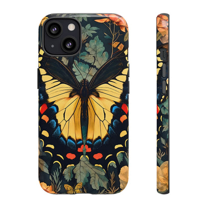 Butterfly Floral Phone Case, Art-inspire Tough Case, Gift for Nature Lovers, Butterfly Pattern Cover, Eco-Friendly Mobile Accessory