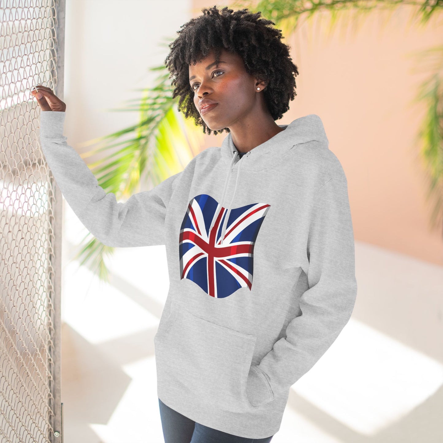 Three-Panel Fleece Hoodie  - The Flag of the United Kingdom