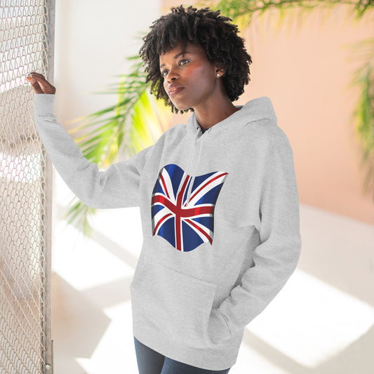 Three-Panel Fleece Hoodie  - The Flag of the United Kingdom
