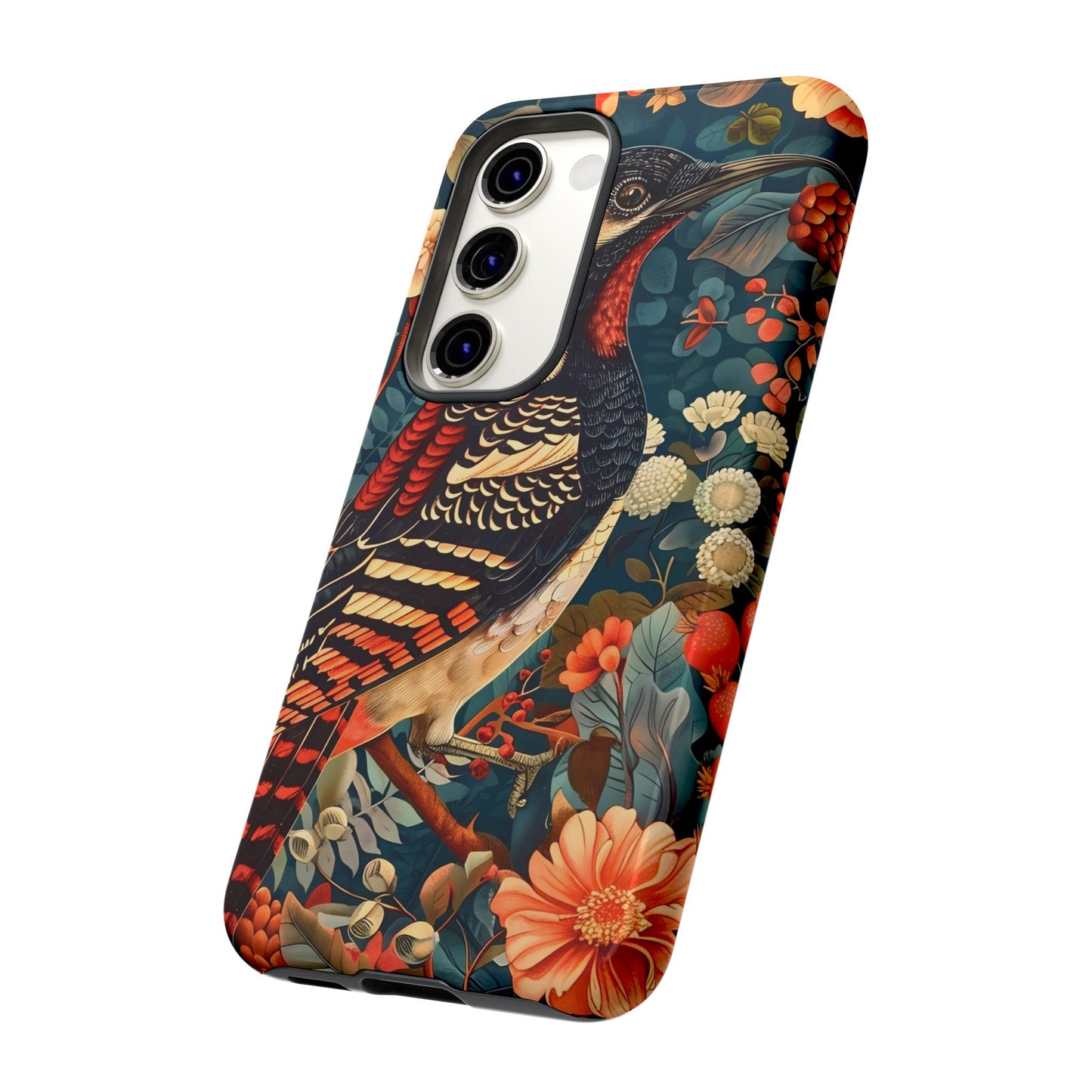 Nature-Inspired Phone Case with Floral Art, Tough Phone Cover, Protective Case, Gift for Nature Lovers, Unique Phone Accessory