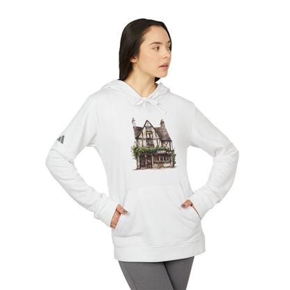 adidas Unisex Fleece Hoodie - British Historic House - Classic Architectural Elegance