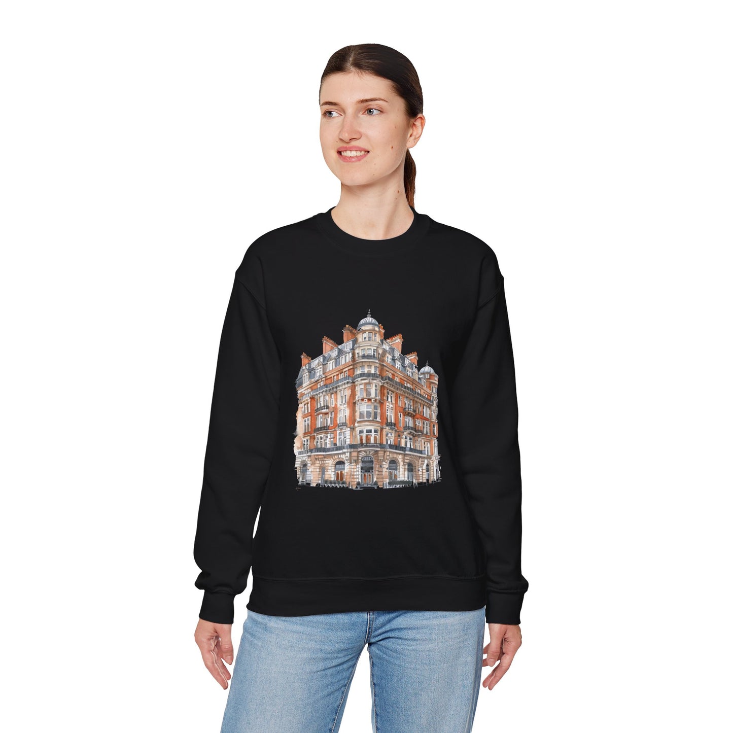 Unisex Heavy Blend™ Crewneck Sweatshirt - Classic British Architecture - Elegant Historic Building