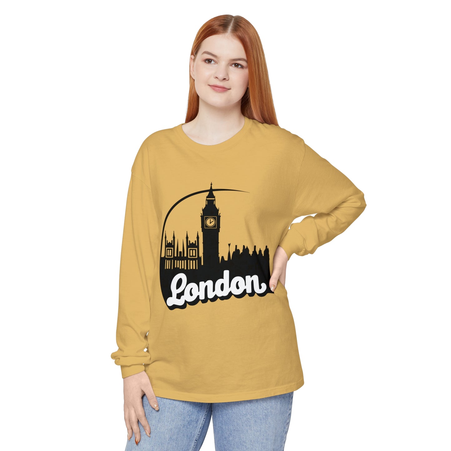 Unisex Garment-dyed Long Sleeve T-Shirt - Lovely London