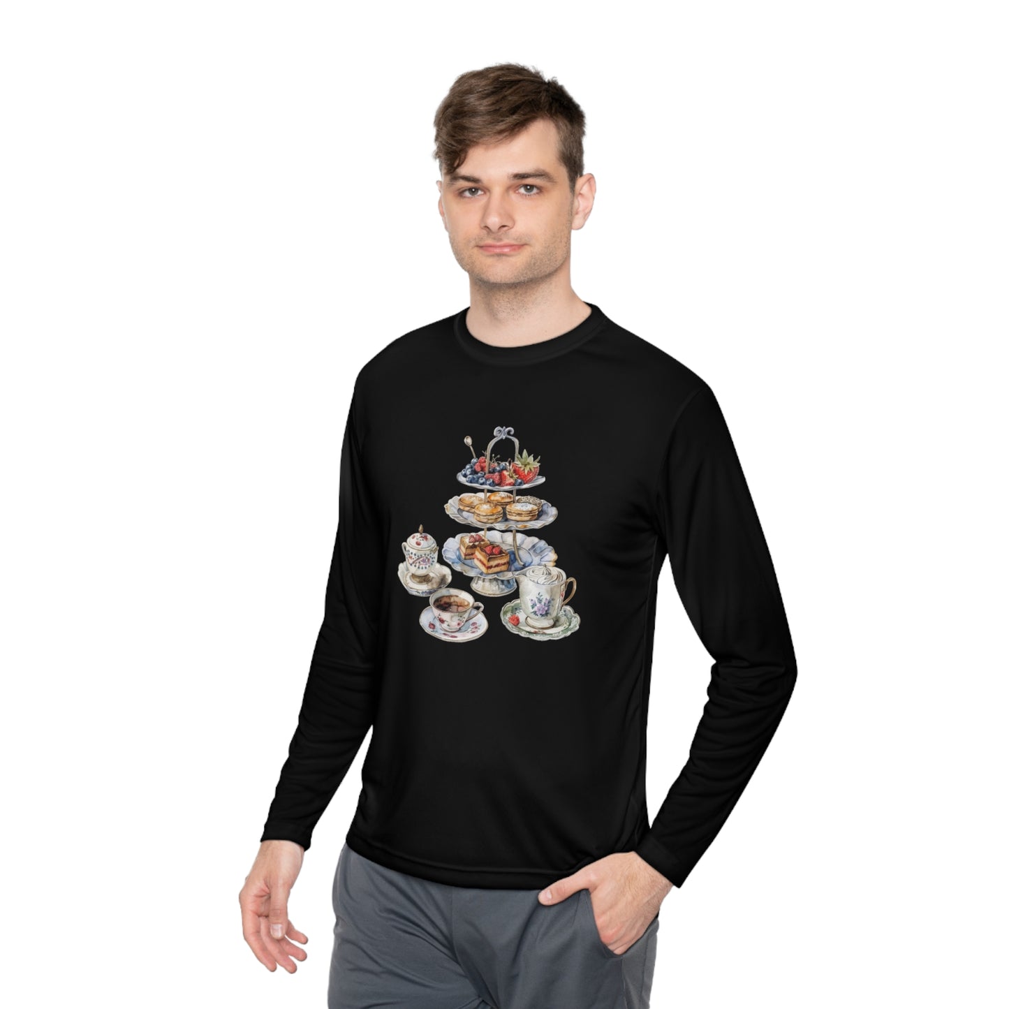 Unisex Lightweight Long Sleeve Tee - British Food - Traditional Dishes and Culinary Delights