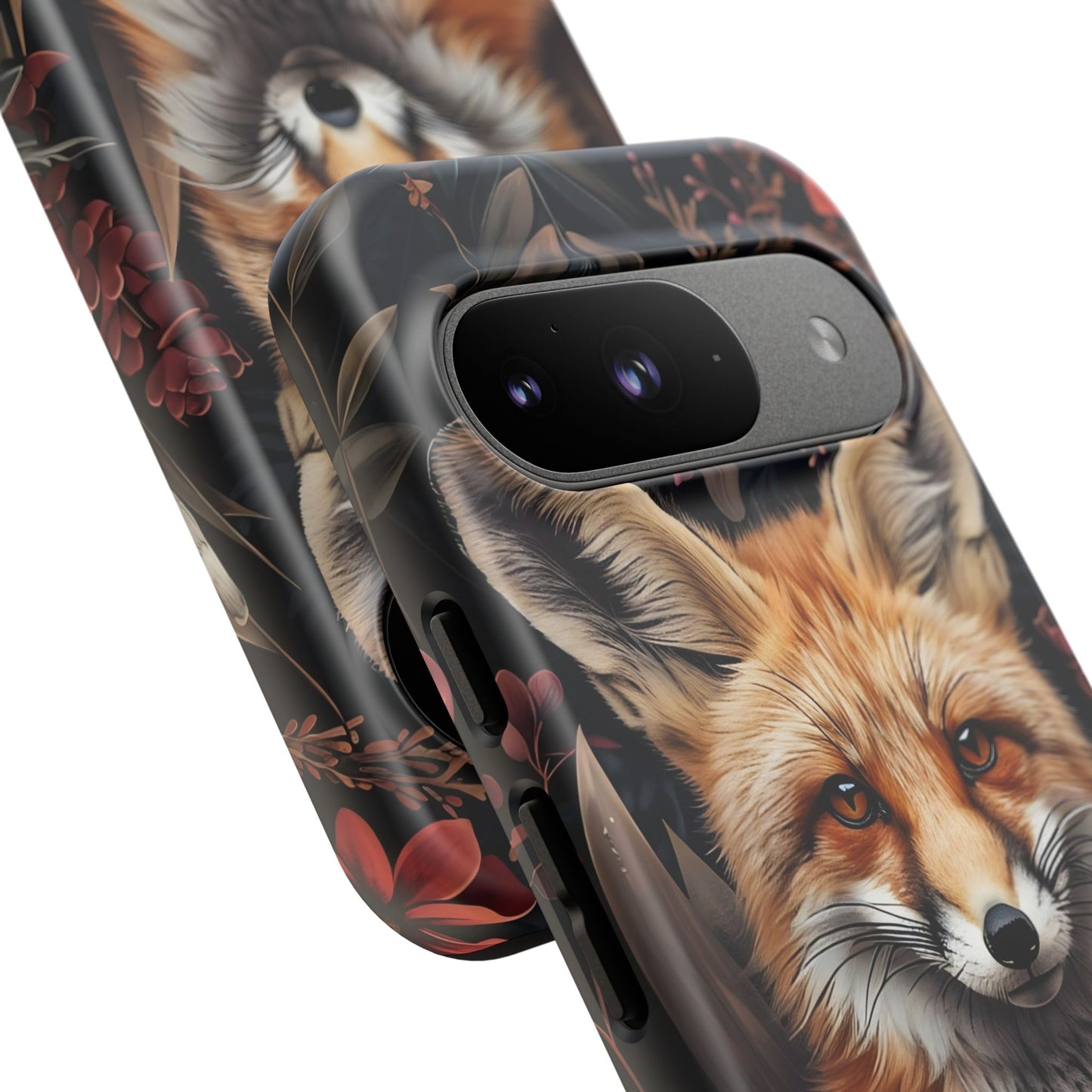 Fox Floral Phone Case, Tough Cases for Animal Lovers, Nature Themed Gift, Cute Phone Cover, Wild Fox Protector
