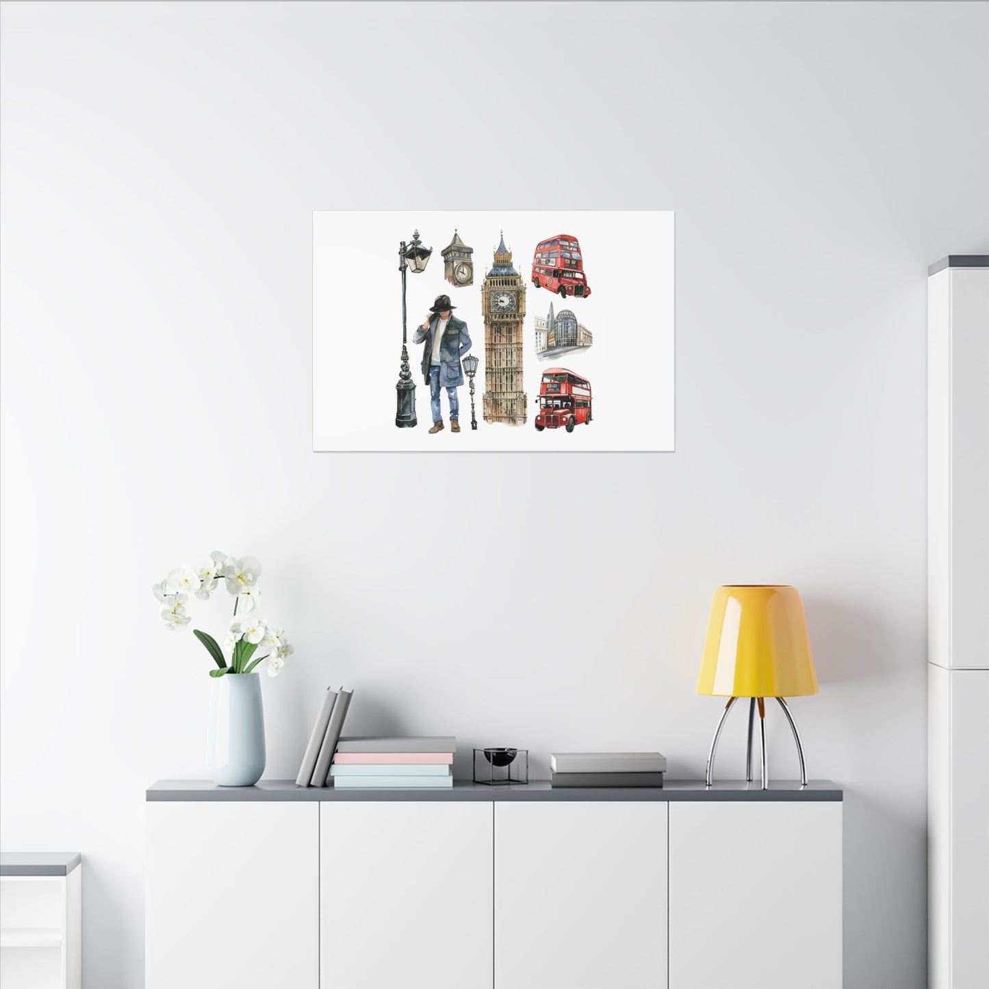 Canvas Art Print, London Skyline, Home Decor, Wall Art, Gift Idea, Travel Memories, Modern Wall Art