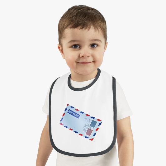 Cute Baby Bib with Airmail Design | Adorable Feeding Accessory, Perfect for Gifts, Baby Showers, and Everyday Use