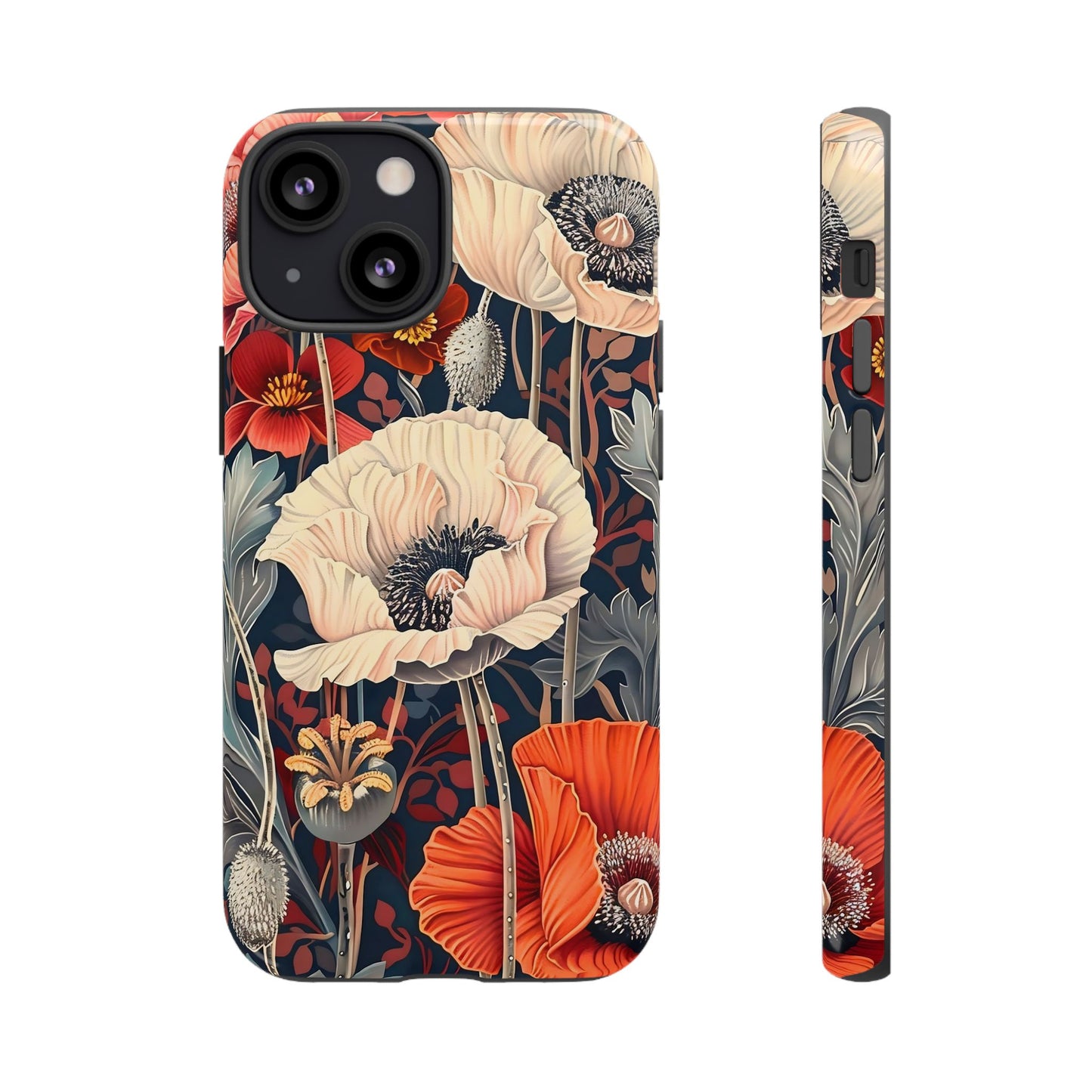 Floral iPhone Case, Tough Phone Cover, Artistic Protection, Flower Design, Unique Gift for Her, Phone Accessory, Trendy Tech