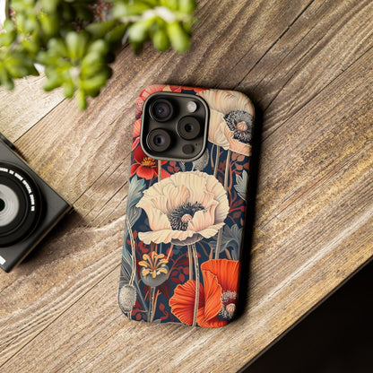 Floral iPhone Case, Tough Phone Cover, Artistic Protection, Flower Design, Unique Gift for Her, Phone Accessory, Trendy Tech
