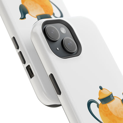 Teapot Magnetic Phone Case, Cute Teapot Phone Cover, Kettle Design Case, Unique Gift for Tea Lovers, Durable Tough Protection