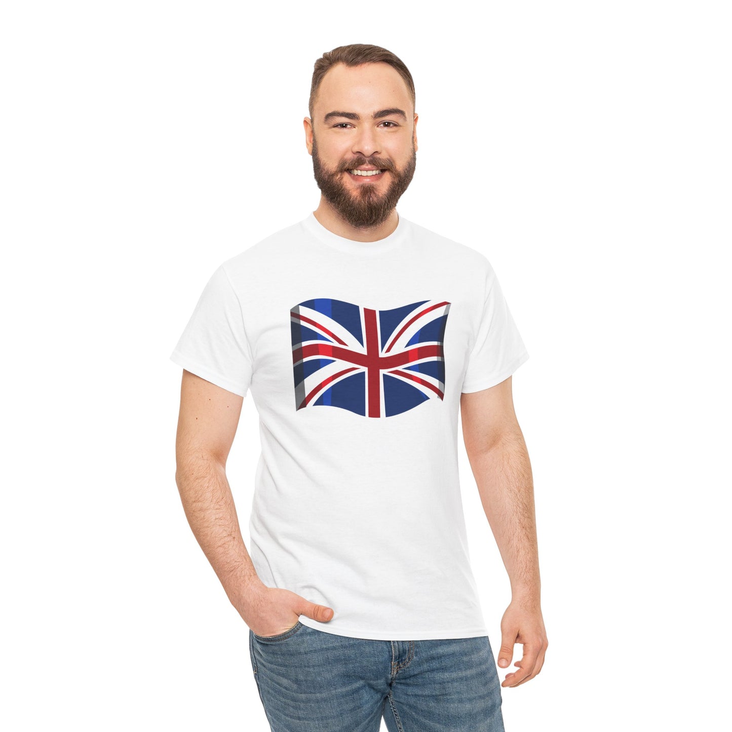 Unisex Heavy Cotton T-Shirt - Classic UK Flag Design