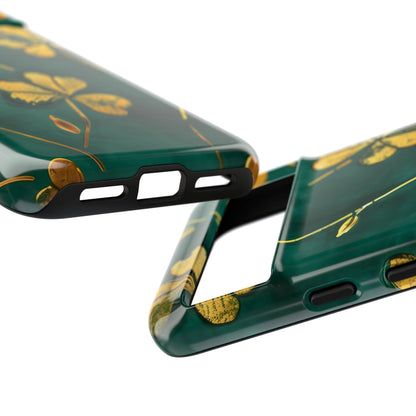 Floral Phone Case with Gold Accents, Tough Phone Cover, Stylish Phone Protector, Unique Gift for Her, Nature Lover Accessory