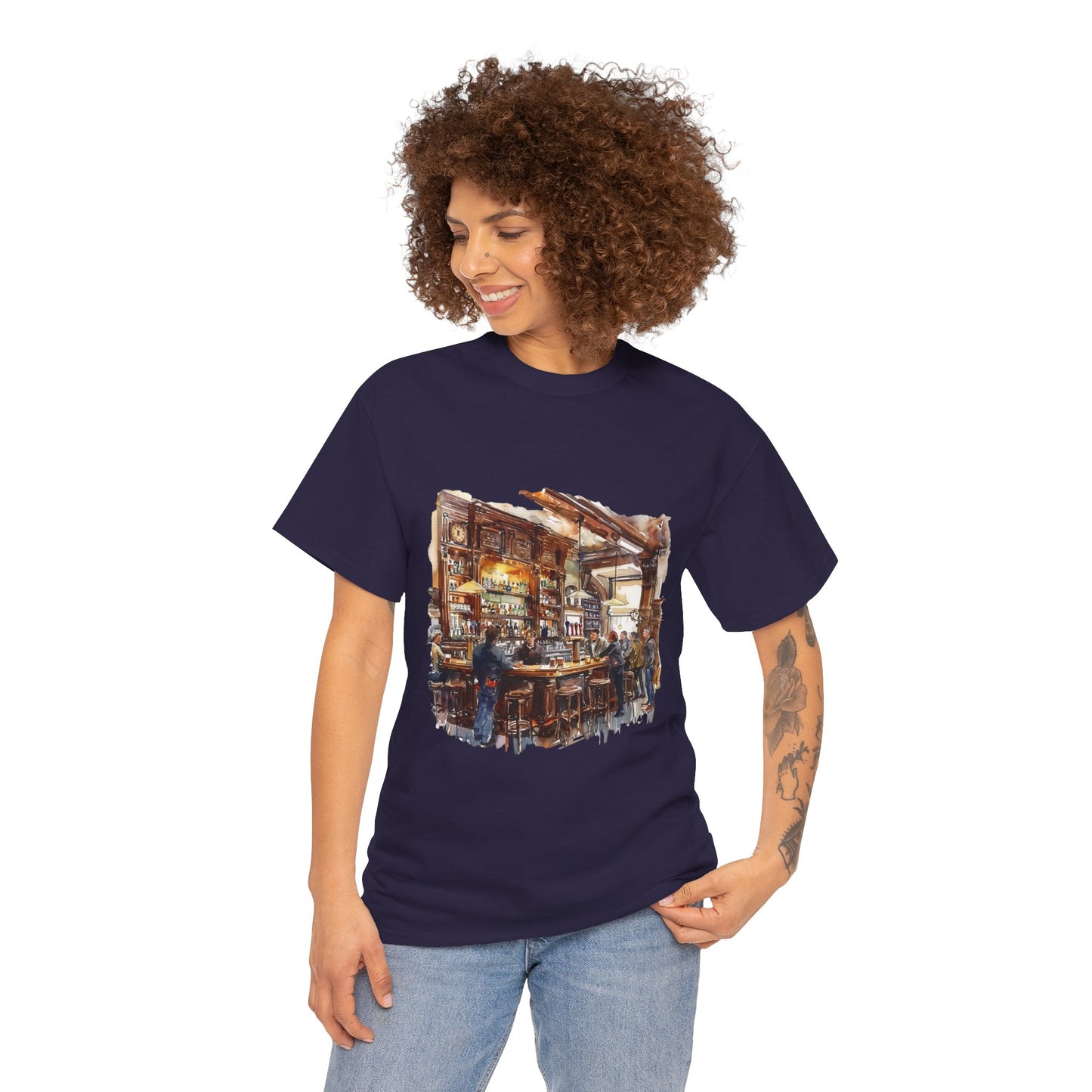 Unisex Heavy Cotton Tee - Cheers to Tradition - The Classic British Pub