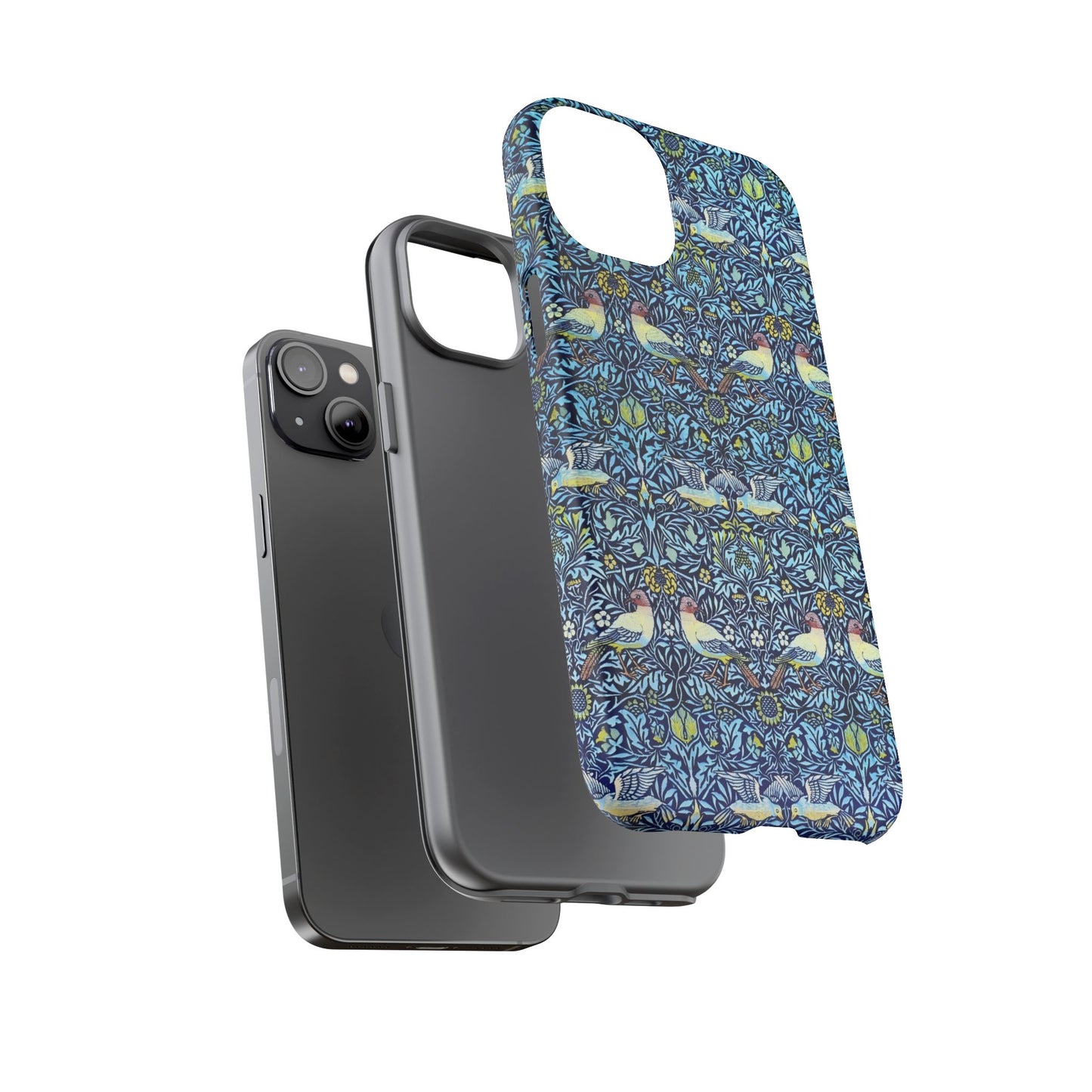 Bird and Floral Pattern Phone Case, Tough Cases, Gift for Nature Lovers, Eco-friendly, Custom Phone Accessories, All-Occasion