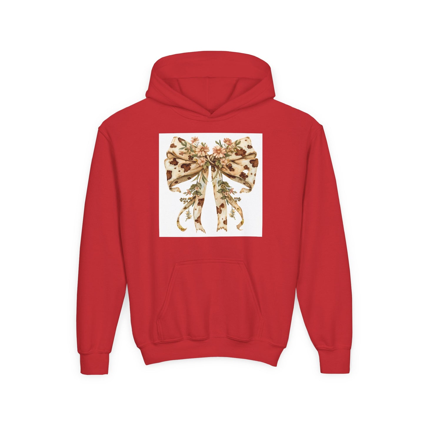 Floral Bow Youth Hoodie - Cozy & Stylish Sweatshirt for Kids
