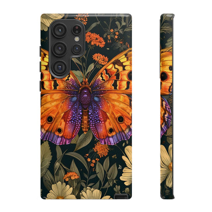 Butterfly Phone Case, Tough Cases for Nature Lovers, Vibrant Floral Design, Gift for Her, Cute Phone Accessories, Butterfly Artwork