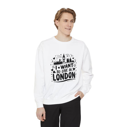 Unisex Garment-Dyed Sweatshirt Elegant - Living my Best in London