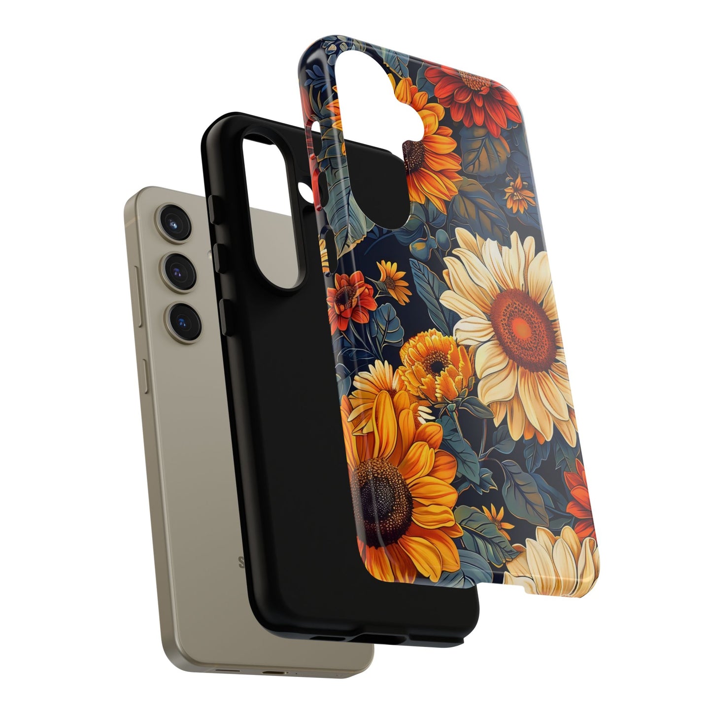 Floral Tough Phone Case | Sunflower Design, iPhone Cover, Protective Case, Gifts for Her, Floral Phone Accessory
