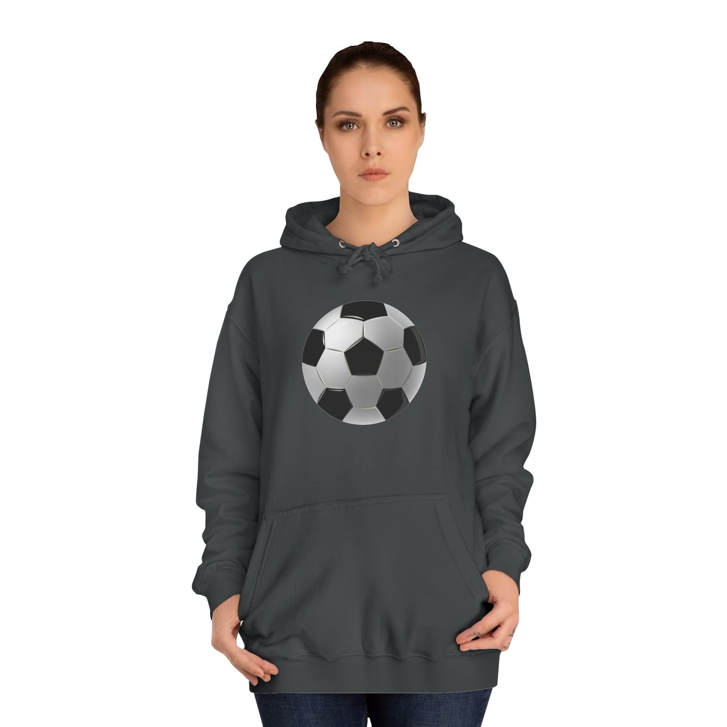 Unisex College Hoodie - Dynamic Football Design - Sports Passion and Energy