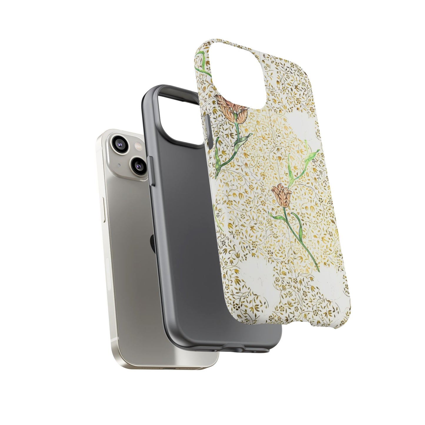 Elegant Floral Phone Case, Tough Cases for iPhone, Stylish Smartphone Cover, Protection with Floral Art, Unique Gift for Her