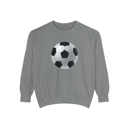 Unisex Garment-Dyed Sweatshirt Cozy - Energetic Football Sports Passion