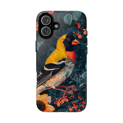 Colorful Bird Phone Case, Floral Phone Cover, Tough Phone Protector, Nature Lover Gift, Botanical Case, Unique Mobile Accessory