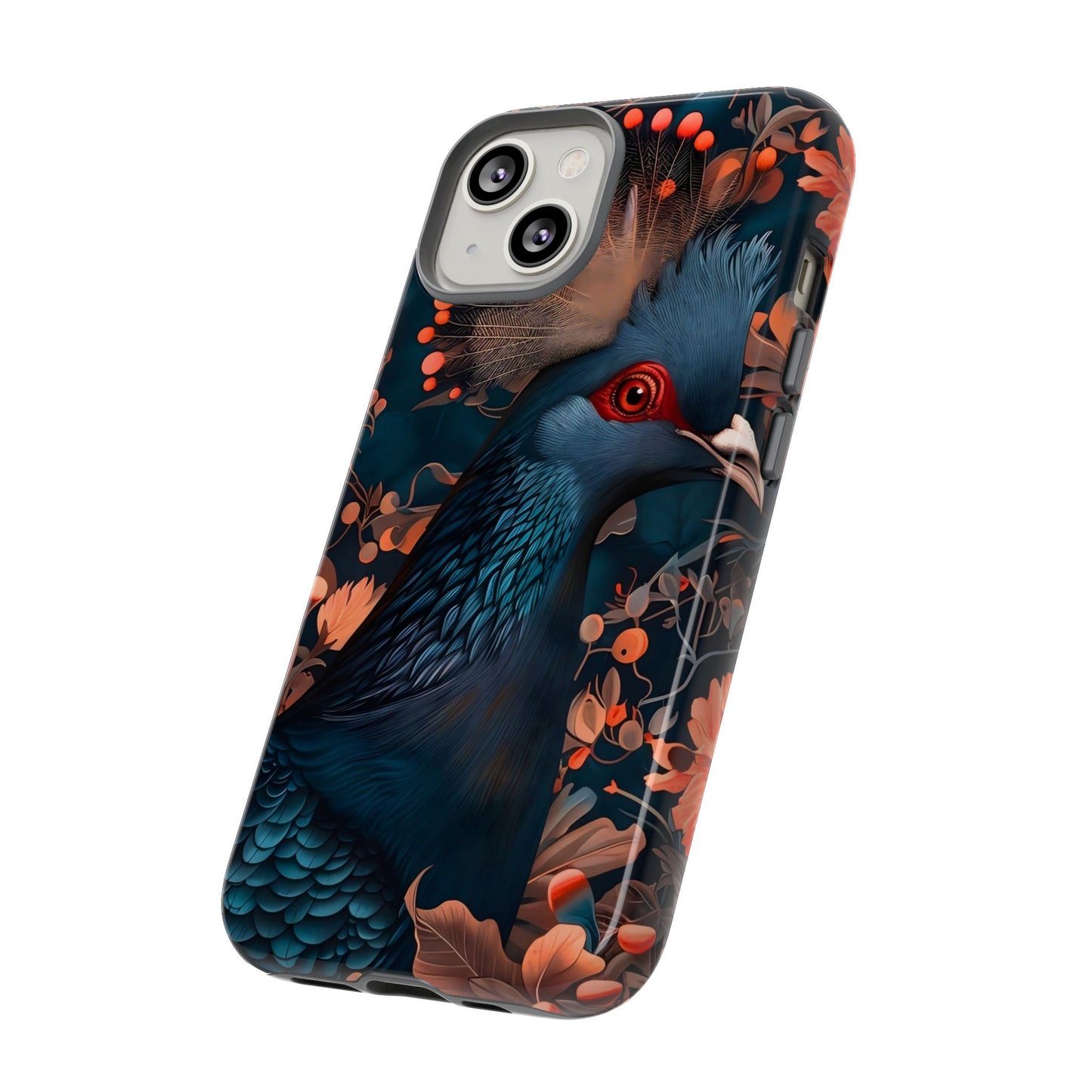 Vibrant Phone Case with Floral Peacock Design - Tough Cases, Artistic Phone Cover, Unique Gift for Nature Lovers, Stand Out Tech Accessory