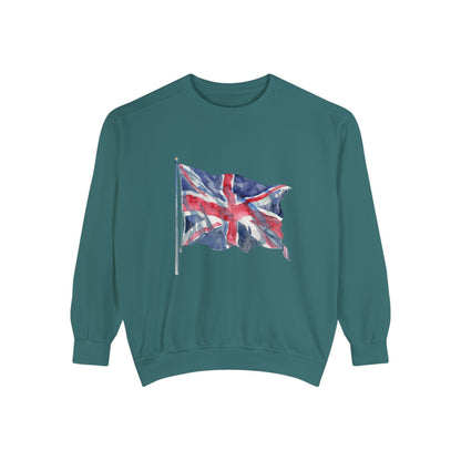 Unisex Garment-Dyed Sweatshirt Trendy - British Flag