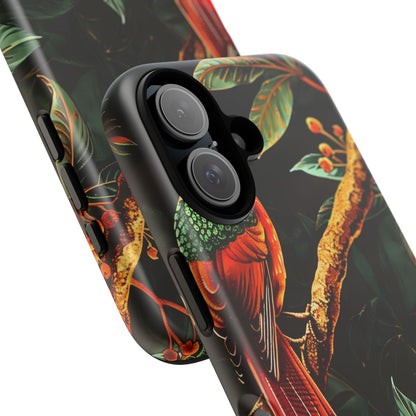 Tough Cases for Nature Lovers, Tropical Bird Phone Case, Eco-Friendly Cover, Gift for Bird Watchers, Vibrant Floral Design