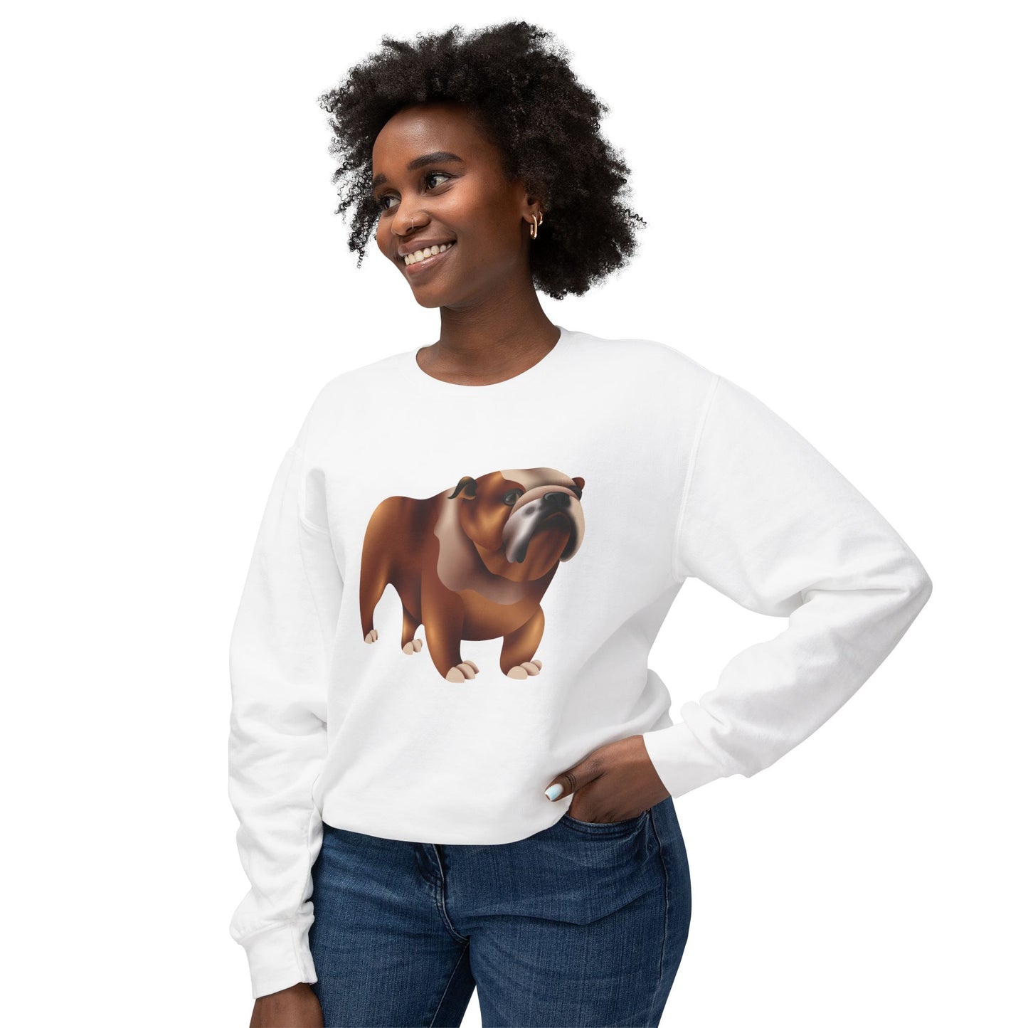 Unisex Lightweight Crewneck Sweatshirt - Adorable British Dog